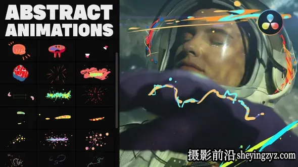 达芬奇模板-抽象手绘贴纸动画包模板 37298510