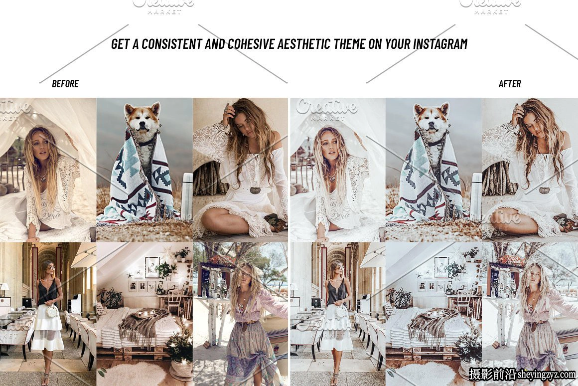 波西米亚风格人像调色LR预设手机调色滤镜 Boho Lightroom Presets