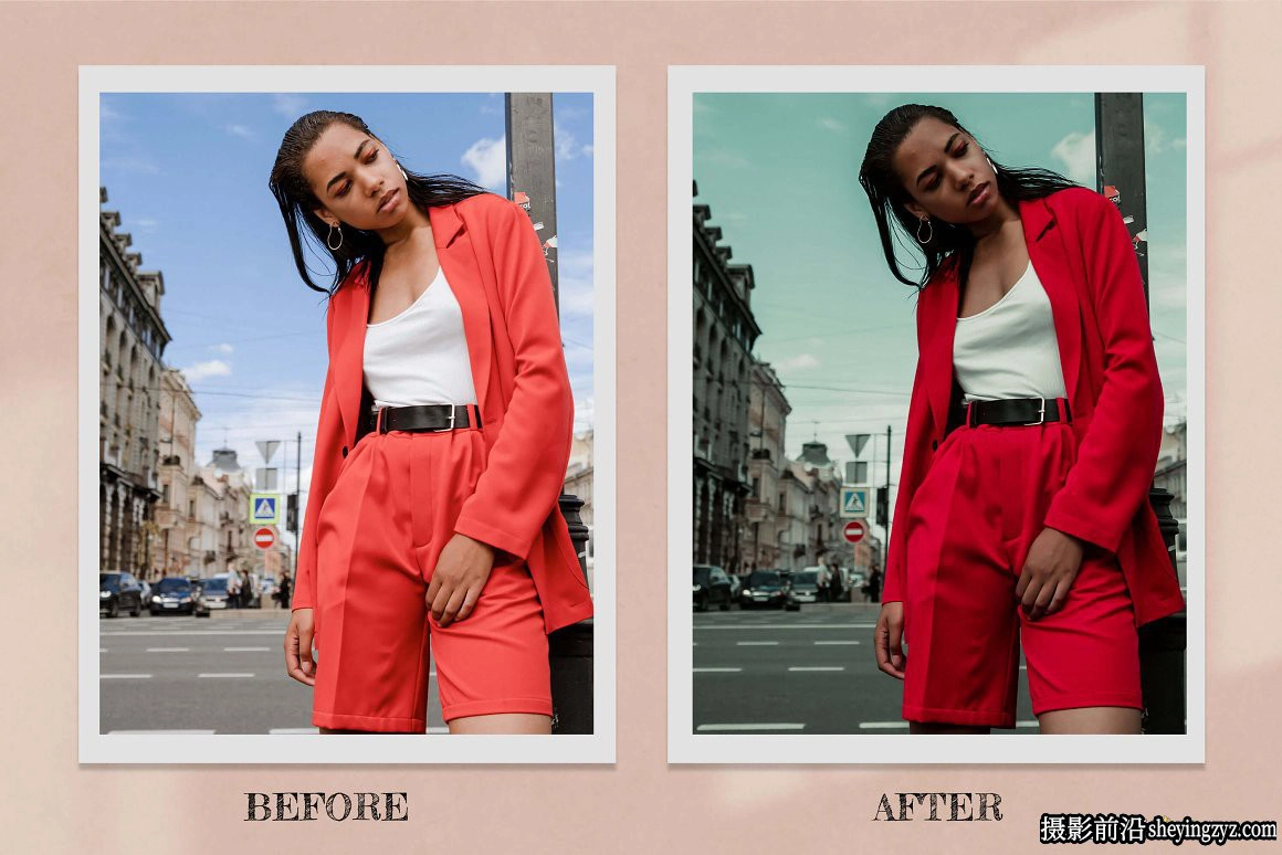 时尚人像调色LR预设及LUT预设 Lady In Red Lightroom Photoshop LUTs