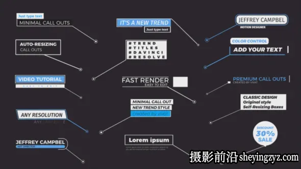 达芬奇模板-自动调整的呼出指示标题模板 VH-37943170