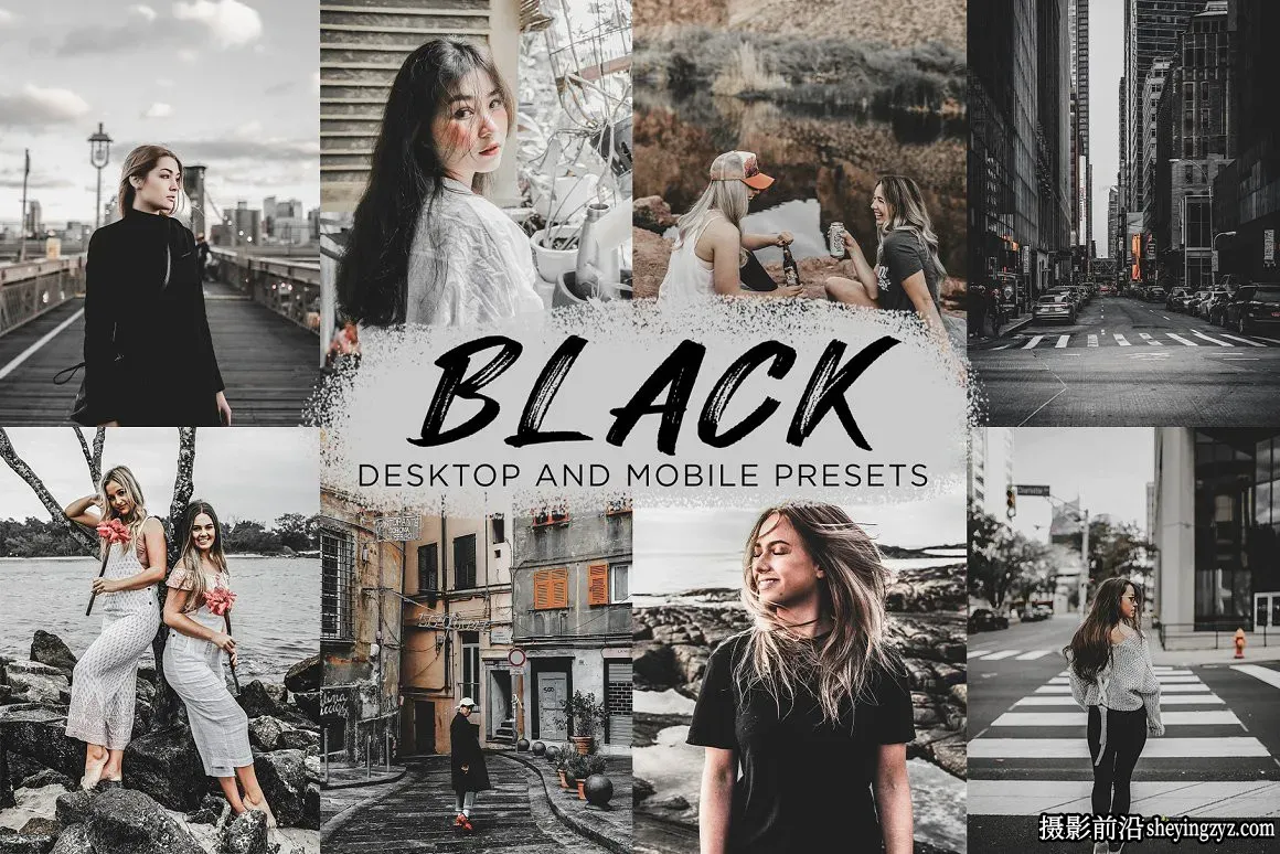 电影色调中性灰人像调色LR预设手机滤镜 Black Lightroom Presets