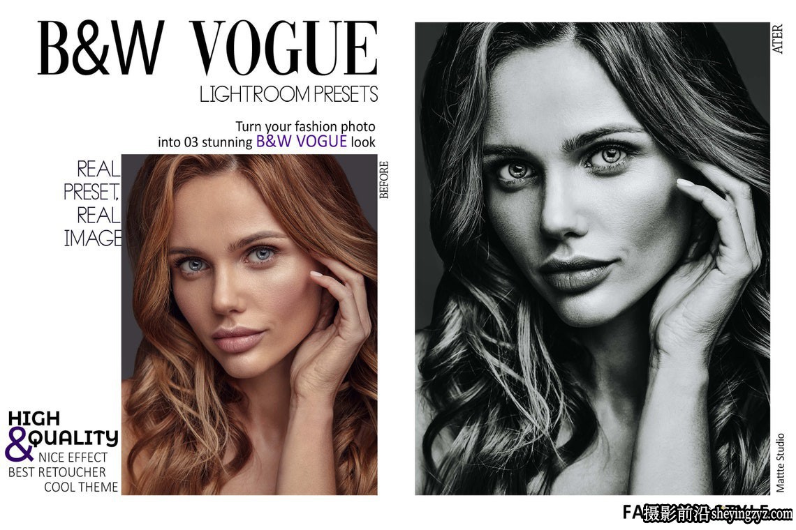 米兰时装高端时尚人像摄影调色LR预设 Vogue Photoshop ACR Presets