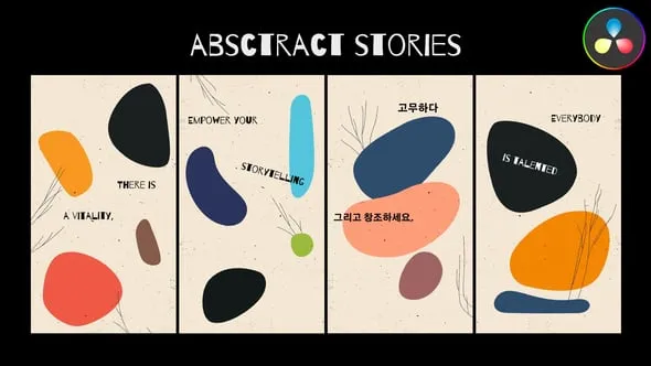 达芬奇模板-抽象排版故事垂直创意字体场景模板 VH-56853180