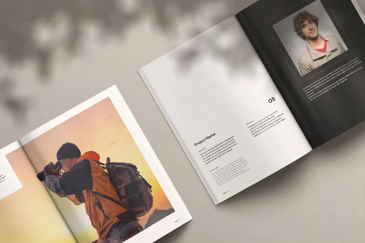 极简主义摄影作品集排版布局InDesign模板