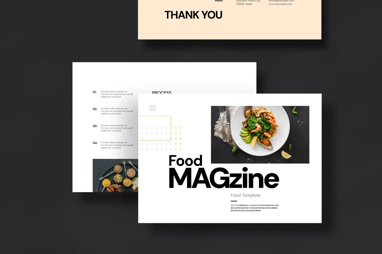 美食杂志版面设计排版布局InDesign模板