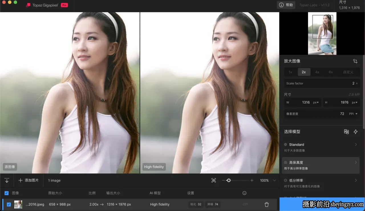 Topaz Gigapixel Pro mac v1.1.2中文版-AI图像无损放大插件