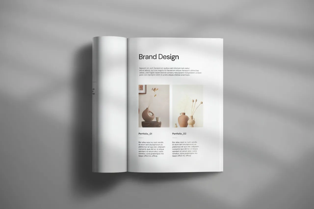 极简主义设计作品集排版布局设计InDesign模板