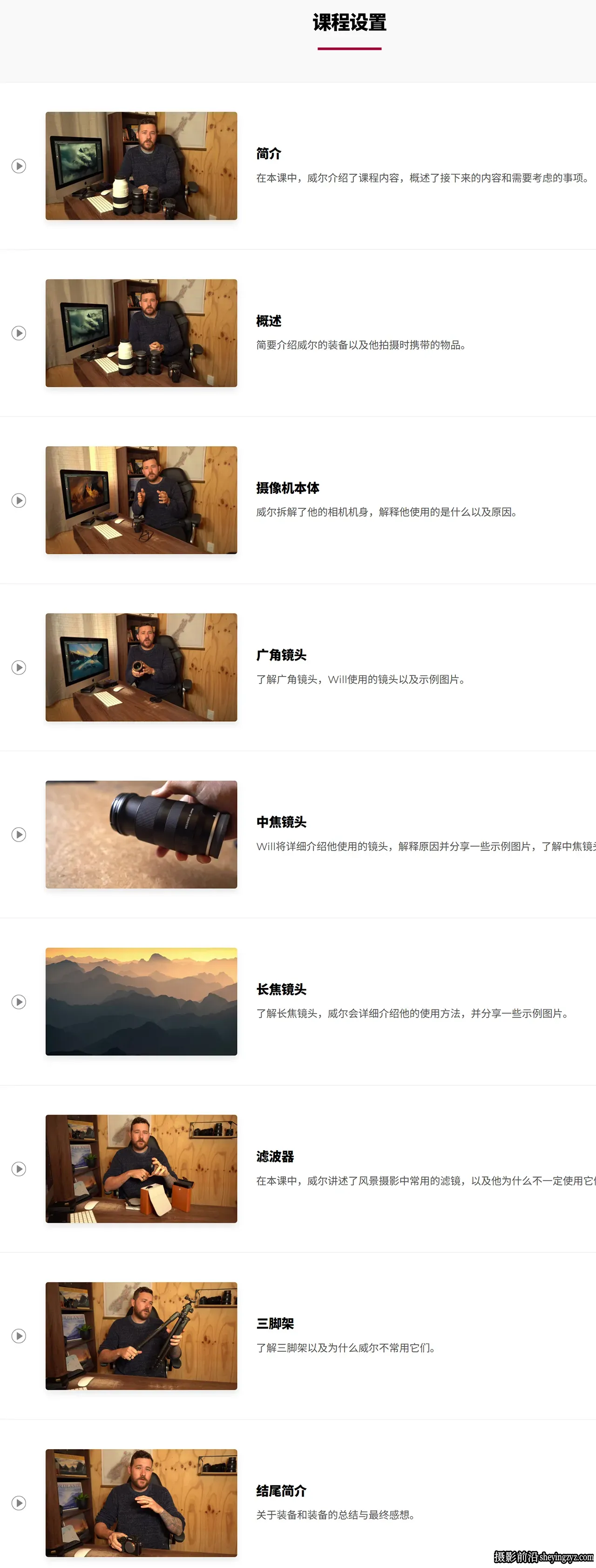 摄影师 William Patino 风光摄影器材装备大师班教程-中英字幕