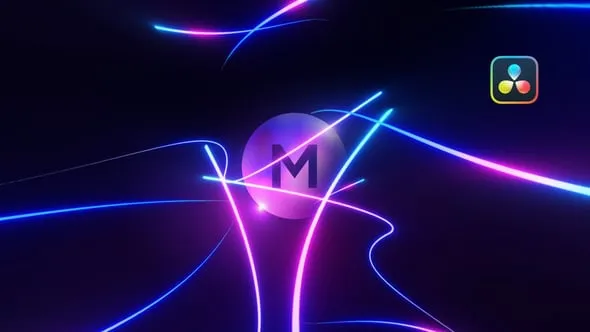 达芬奇模板-霓虹线标志LOGO片头动画模板 VH-58821670