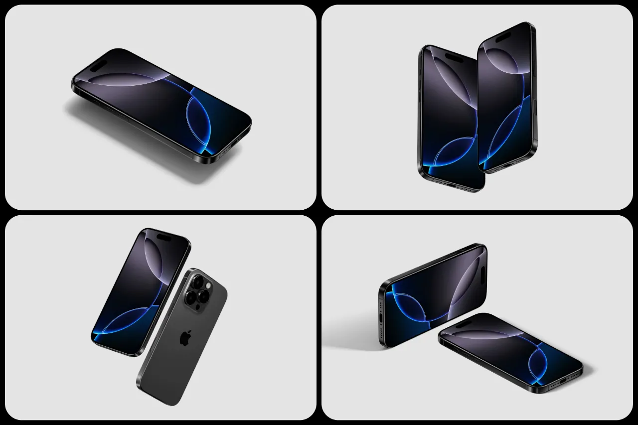 iPhone 16 Pro 样机模型合集- 14场景 46xPSD