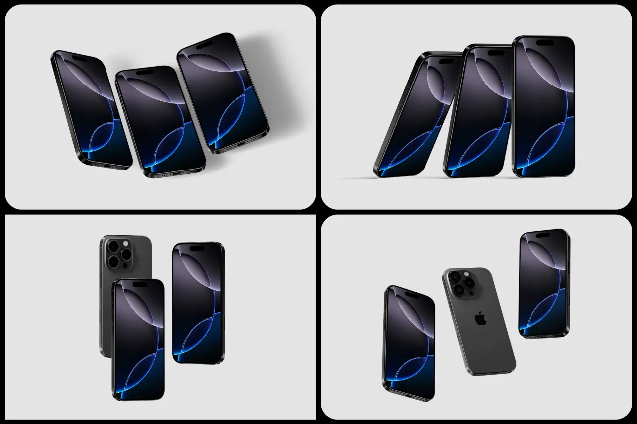 iPhone 16 Pro 样机模型合集- 14场景 46xPSD