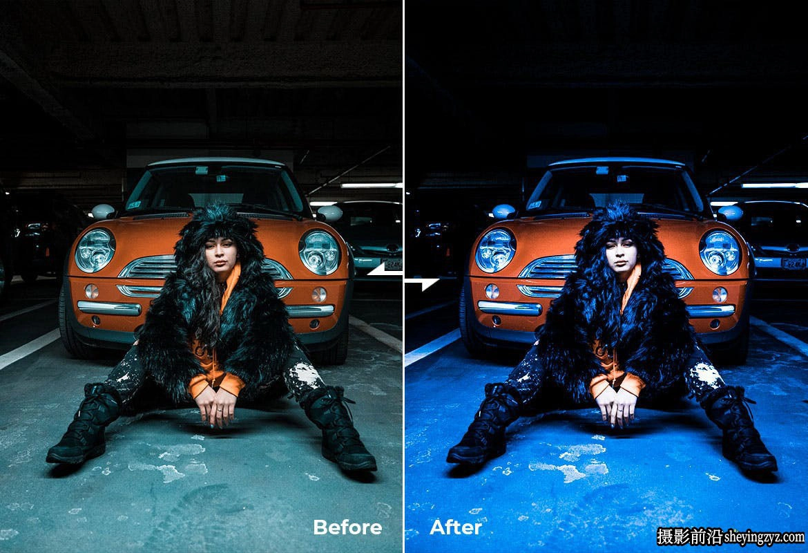免费lr预设-城市夜景蓝调人像调色R预设 Cyan Blue Lightroom Presets