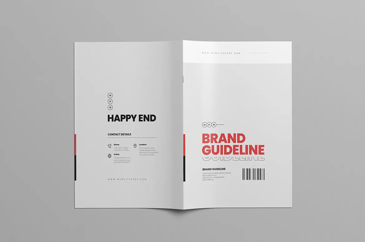商业企业品牌指手册排版设计InDesign模板