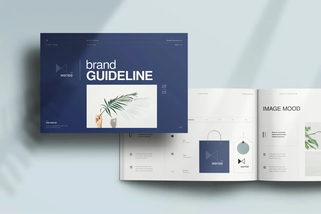 专业企业极简品牌指南手册InDesign模板
