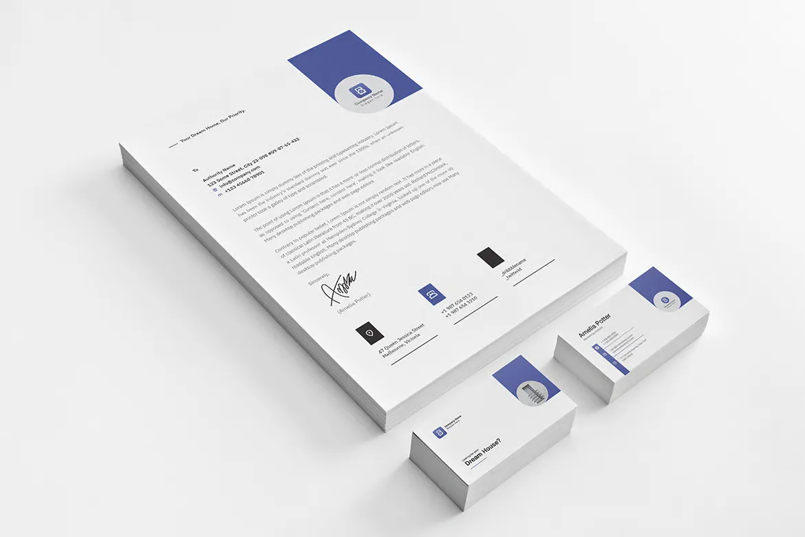 极简品牌创意文具排版设计包排版布局InDesign模板