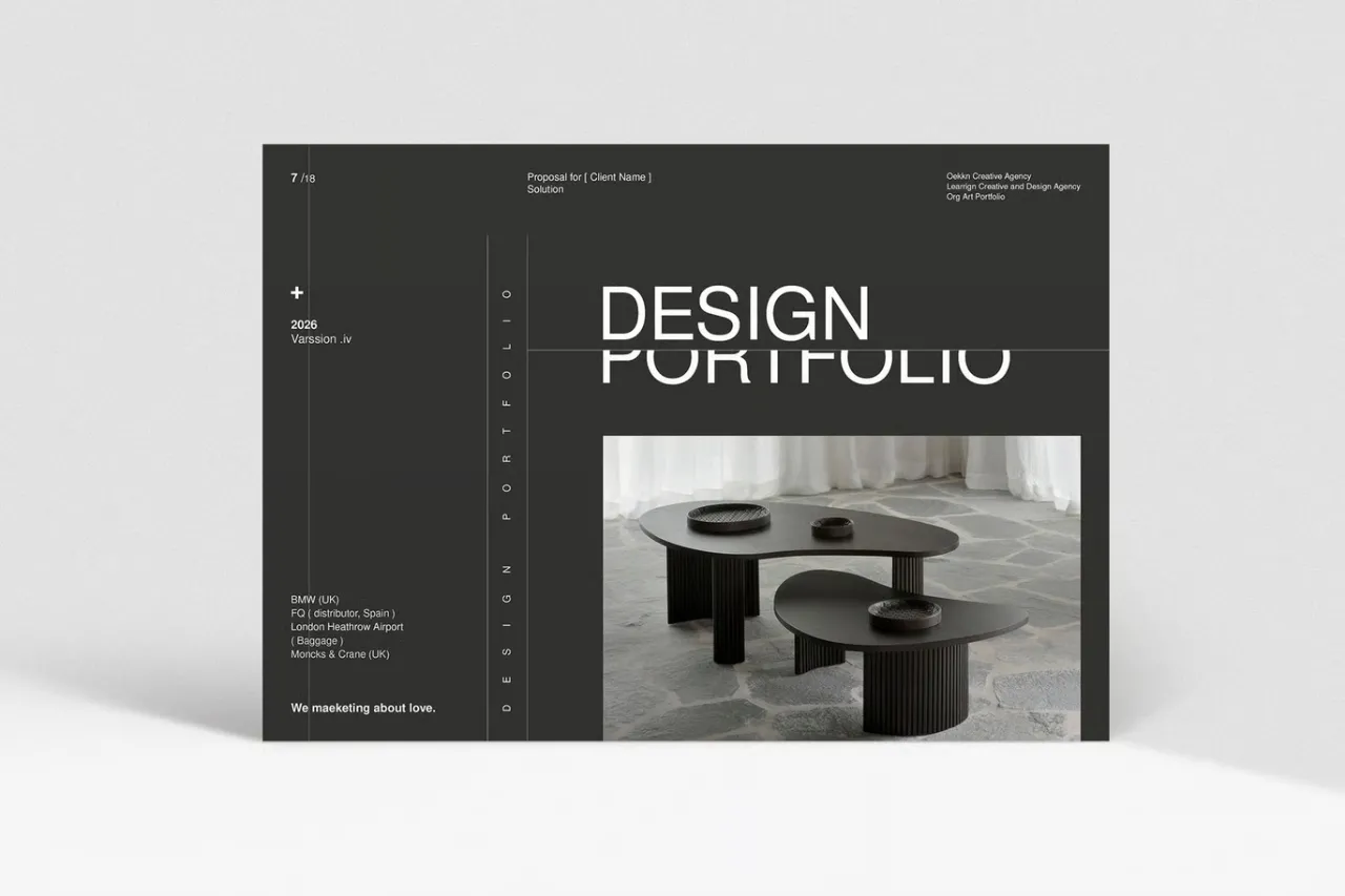 极简美学产品设计作品集排版布局InDesign模板