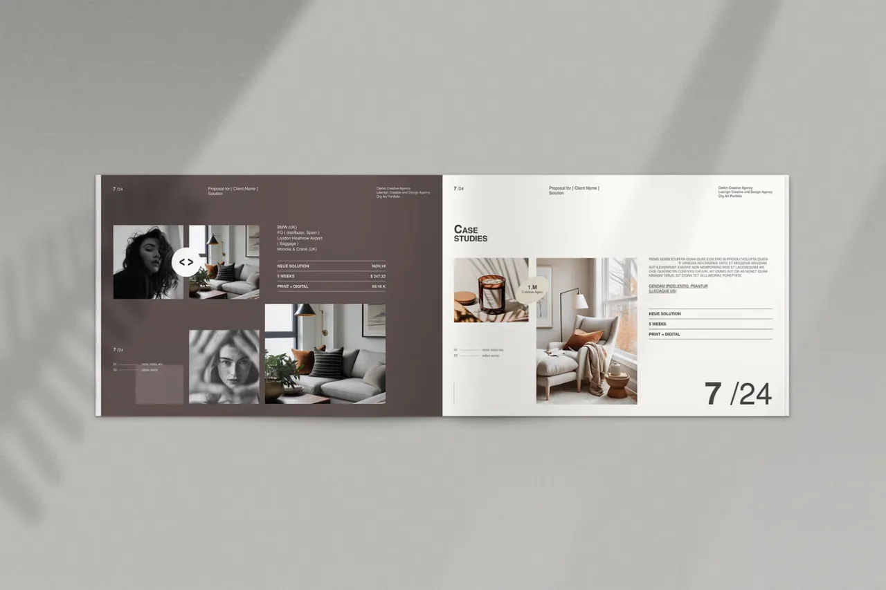 极简美学产品设计作品集排版布局InDesign模板