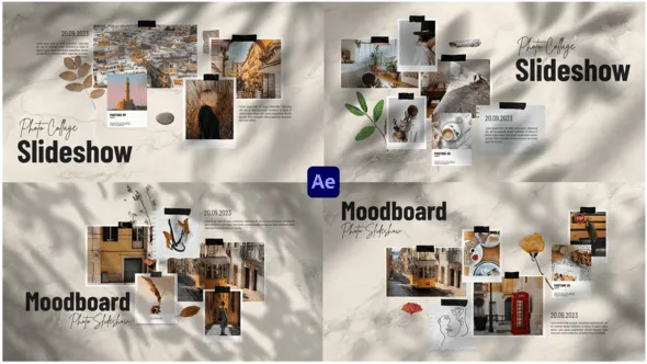 AE模板-情绪板照片幻灯片展示模板 VH-53620794