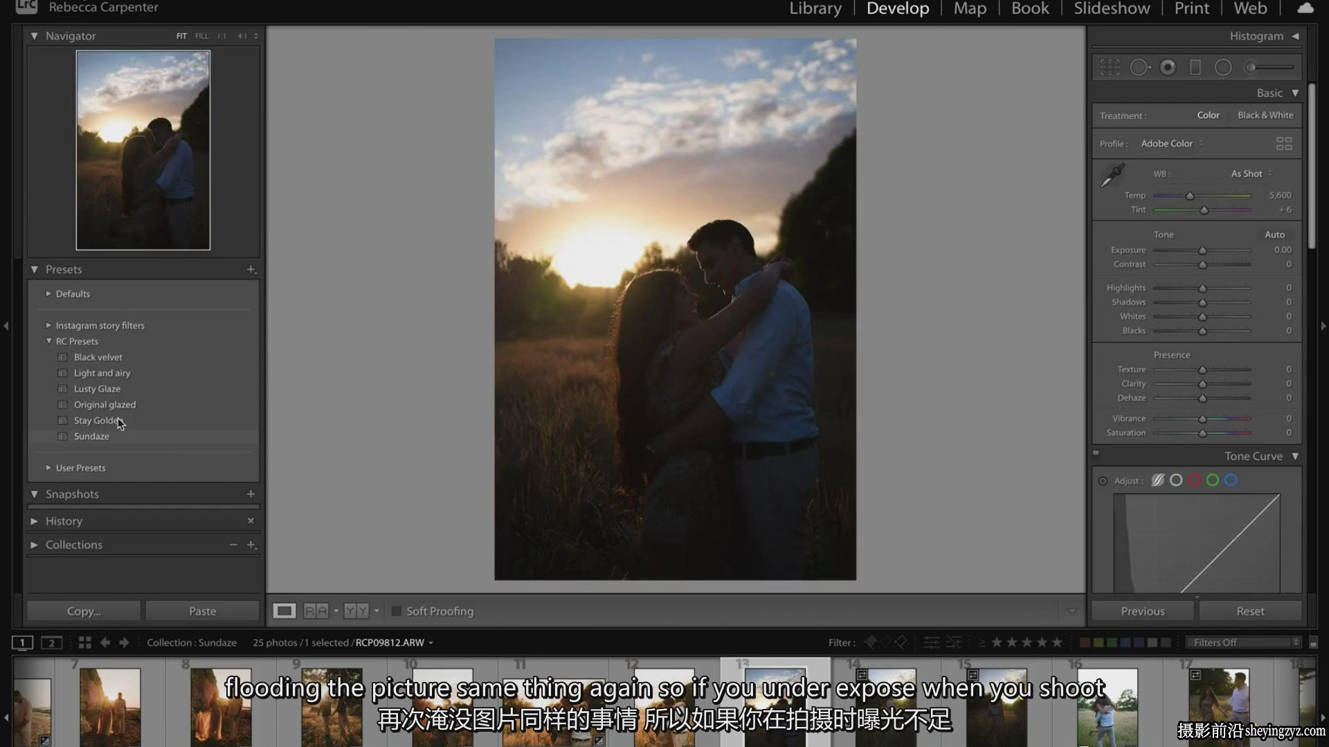 高端婚礼人像后期调色LR预设 RC Lightroom Preset 附视频教程
