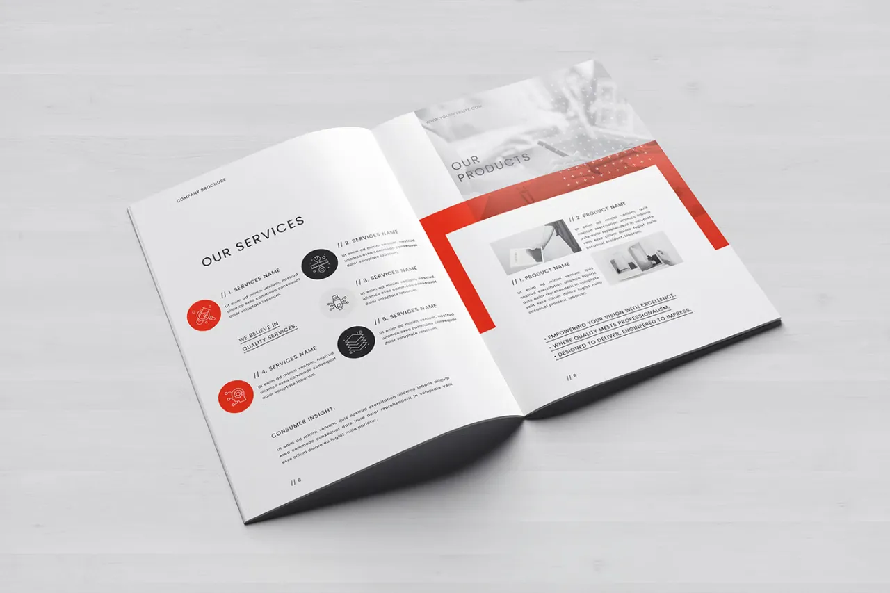 公司企业手册排版布局设计InDesign模板Canva模板