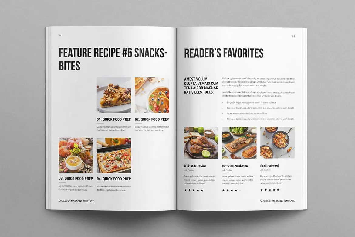 优雅极简创意烹饪书杂志排版布局设计InDesign模板