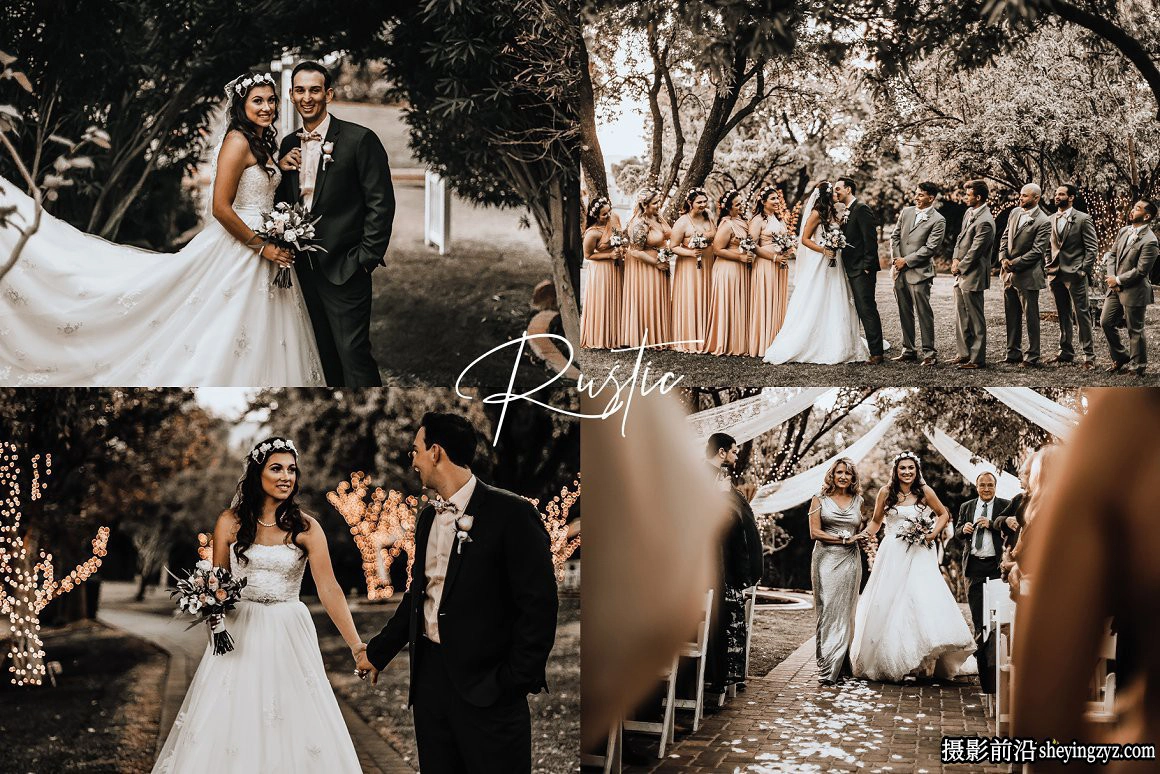 电影婚礼人像调色LR预设手机滤镜 Rustic Wedding Lightroom Preset