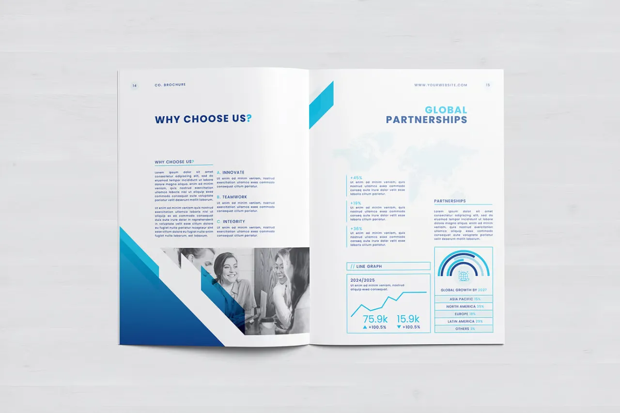 公司宣传册InDesign模板 |Canva |Docx|模板