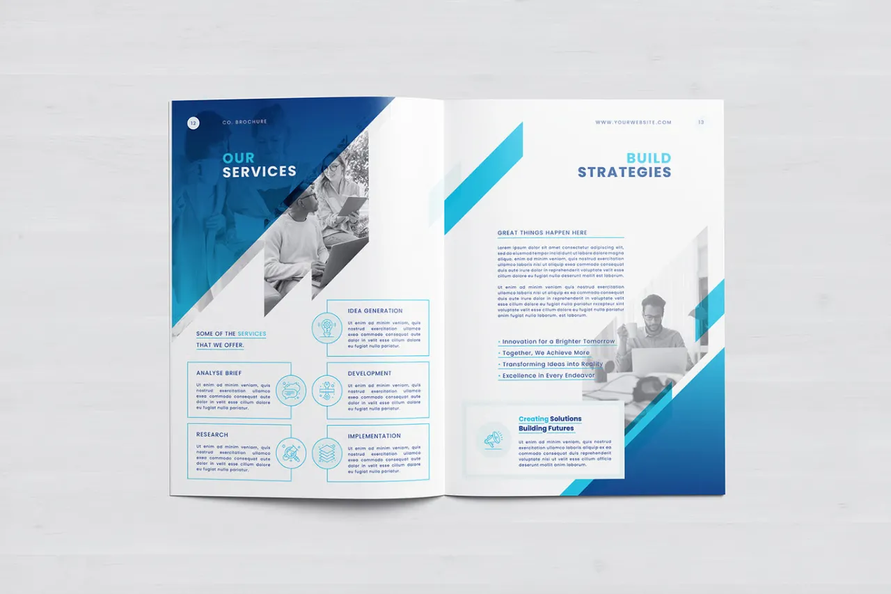 公司宣传册InDesign模板 |Canva |Docx|模板