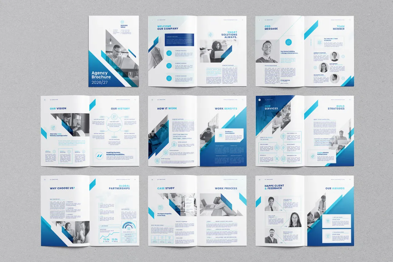 公司宣传册InDesign模板 |Canva |Docx|模板