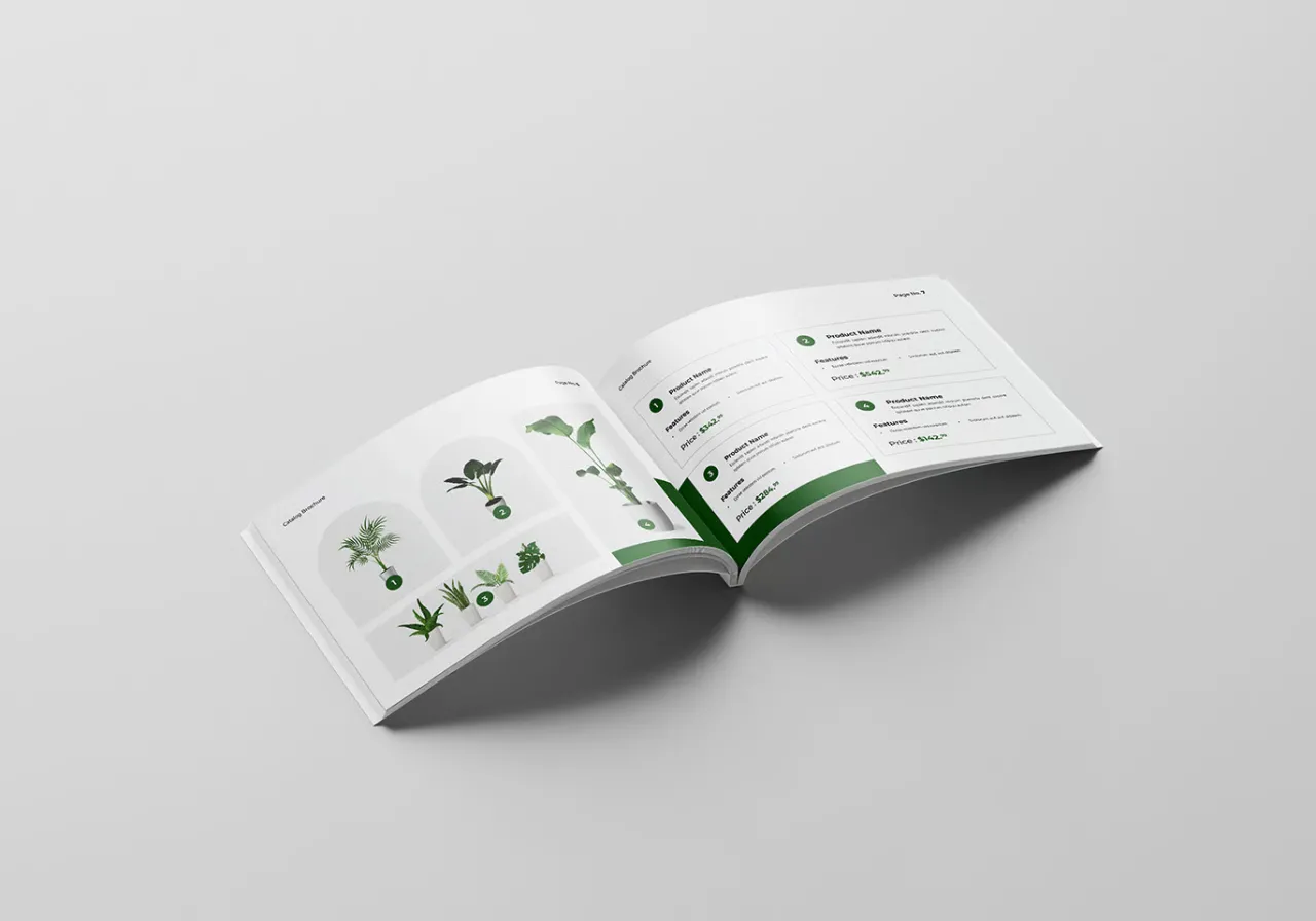 干净且富有创意的横版排版目录手册InDesign模板