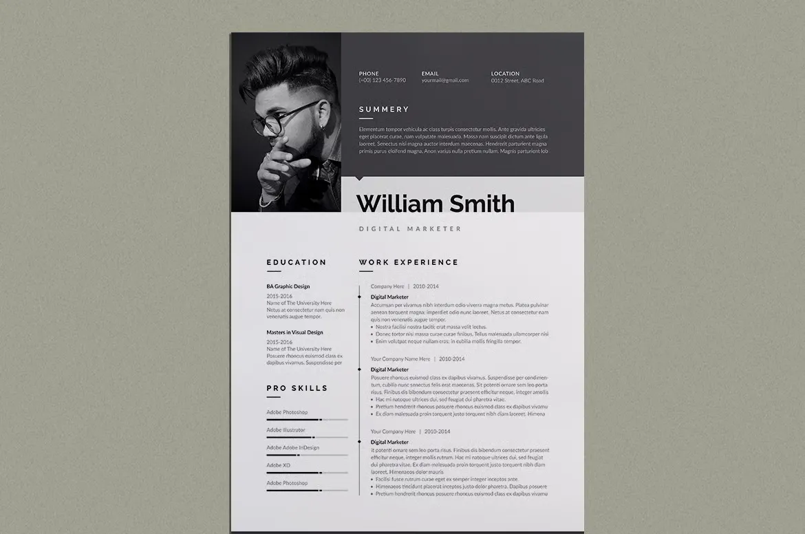 简历排版布局设计InDesign模板Canva、Word