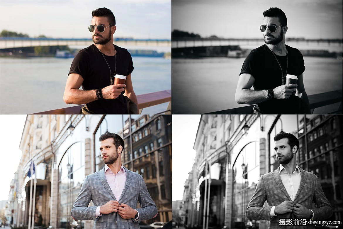 经典质感黑白人像调色LR预设 Men Lightroom Presets