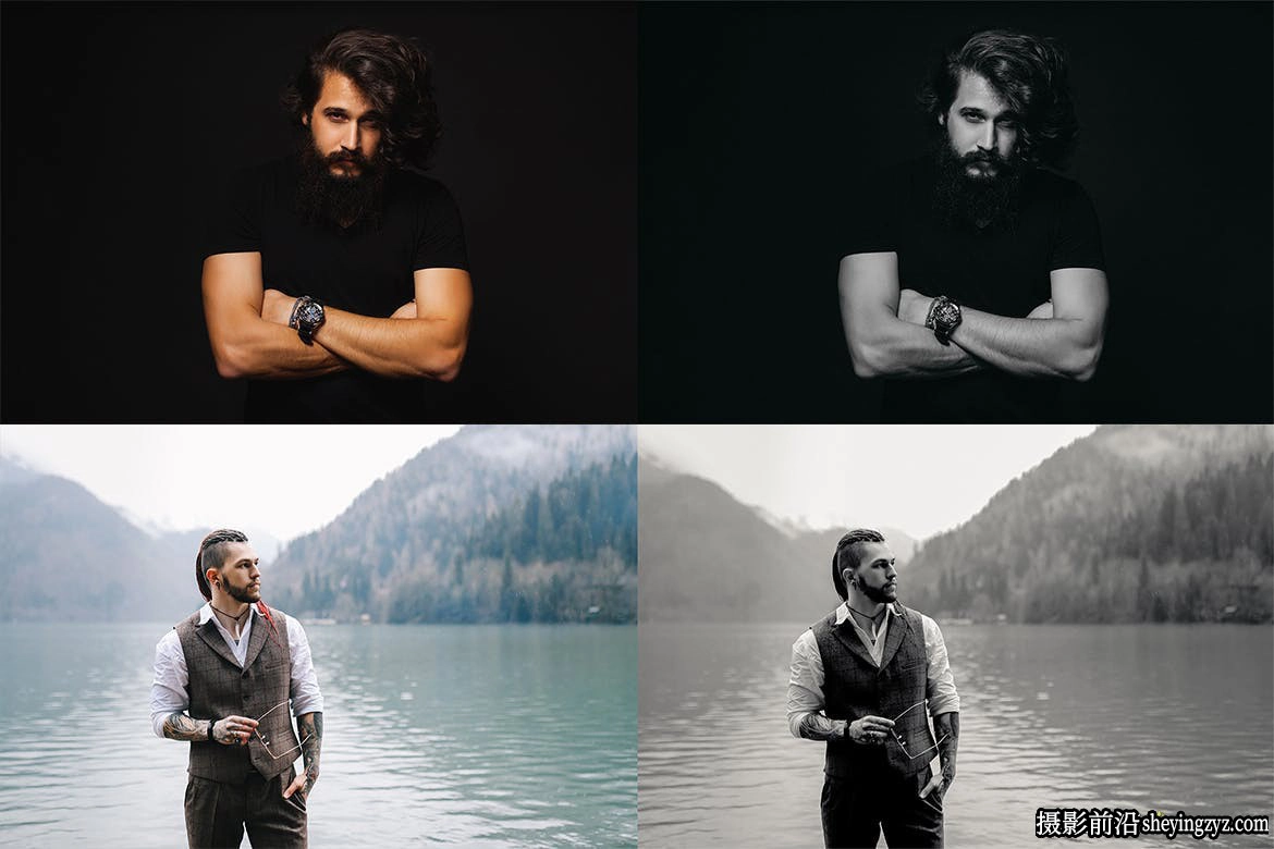 经典质感黑白人像调色LR预设 Men Lightroom Presets