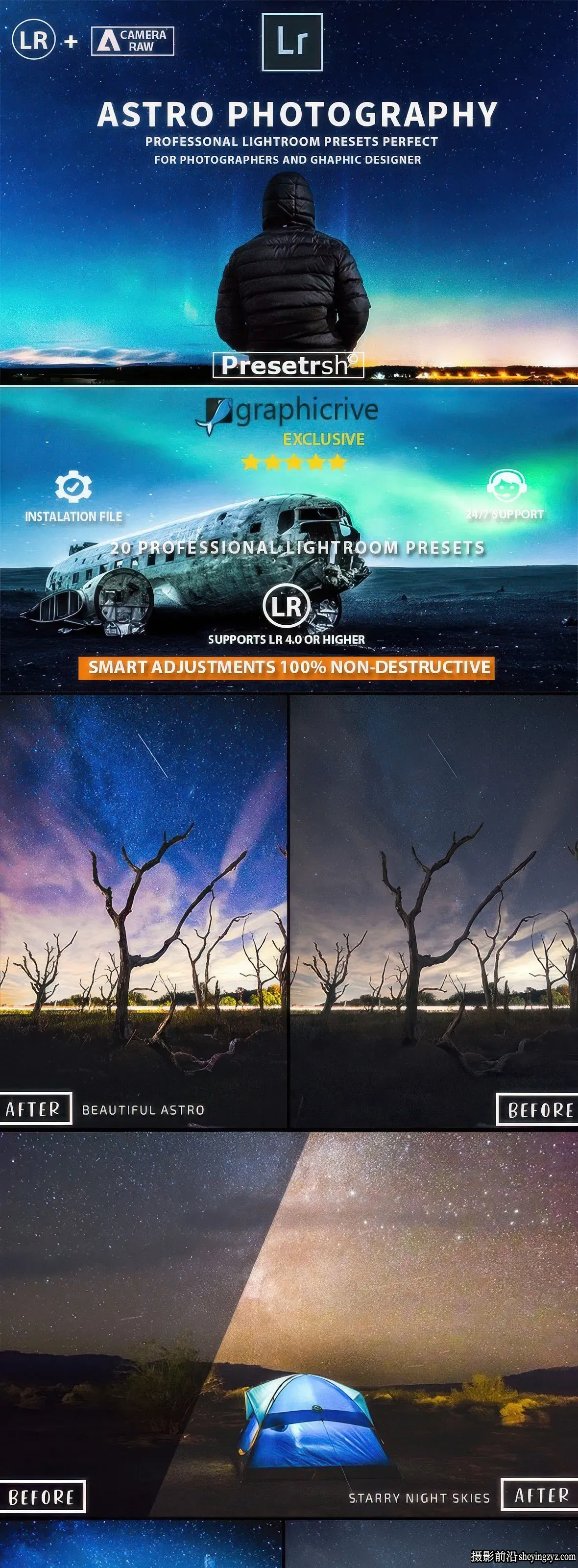 星空天文摄影调色LR预设 Astrophotography Presets