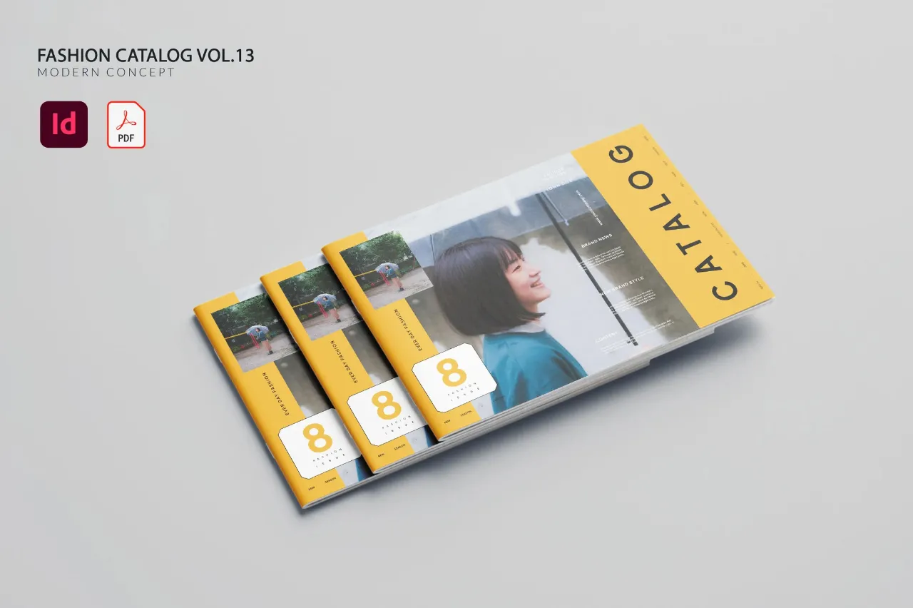 商业时尚目录手册排版布局 第13卷InDesign模板