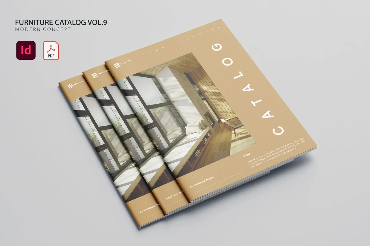 家具产品目录手册排版布局第9卷InDesign模板