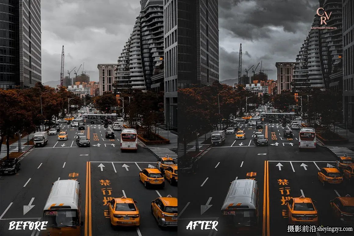 黑金橙色工业风城市街拍LR预设 Black Orange Lightroom Presets