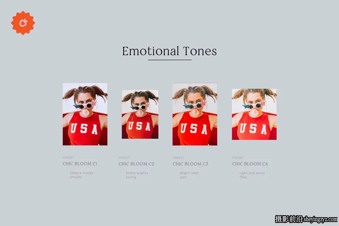 时尚写真人像调色LR预设 Chic Bloom – 4 Lightroom Presets Set
