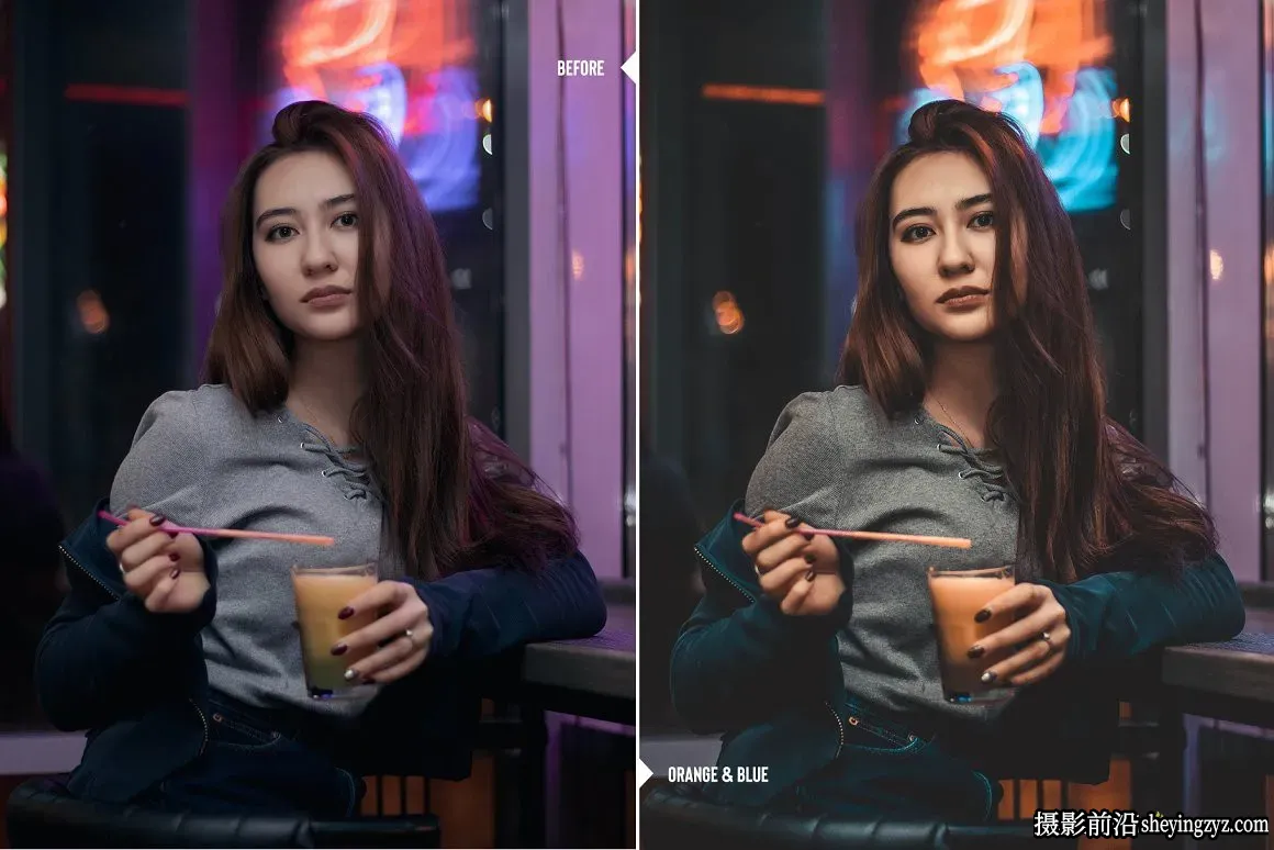 网红人像青橙色调LR预设手机调色滤镜ORANGE tone Lightroom presets