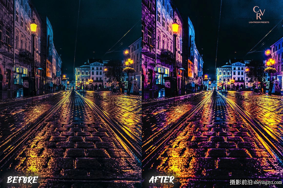 城市街头夜景霓虹灯风光调色LR预设 Night City Lightroom Presets