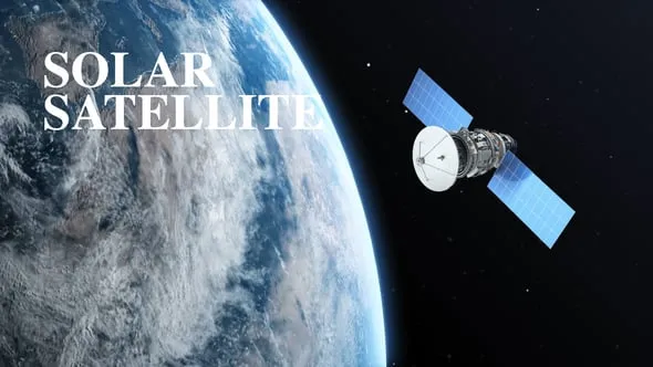 AE模板-太空人造卫星太阳地球背景动画素材 VH-52088192