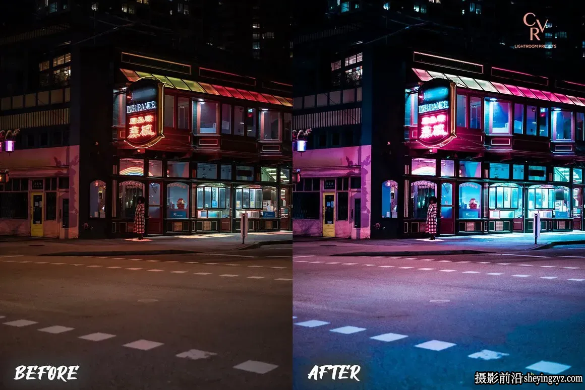 赛博朋克城市夜景调色LR预设手机滤镜 Cyberpunk Lightroom Presets