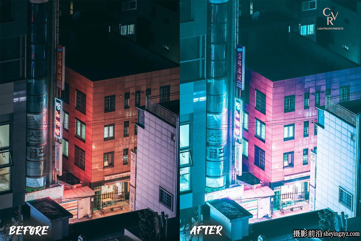 赛博朋克城市夜景调色LR预设手机滤镜 Cyberpunk Lightroom Presets