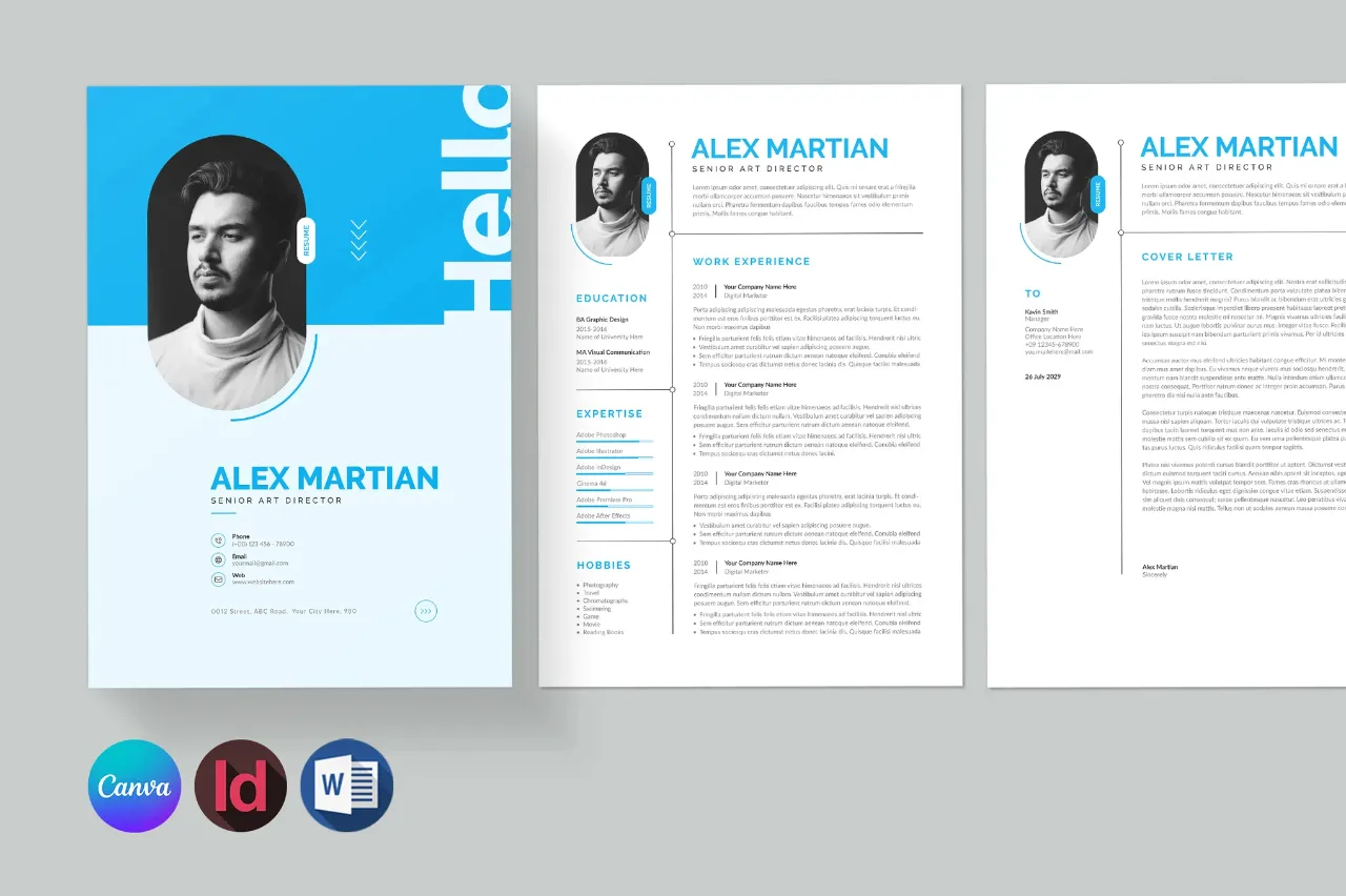 简历排版布局模板 - InDesign,Canva,Word格式