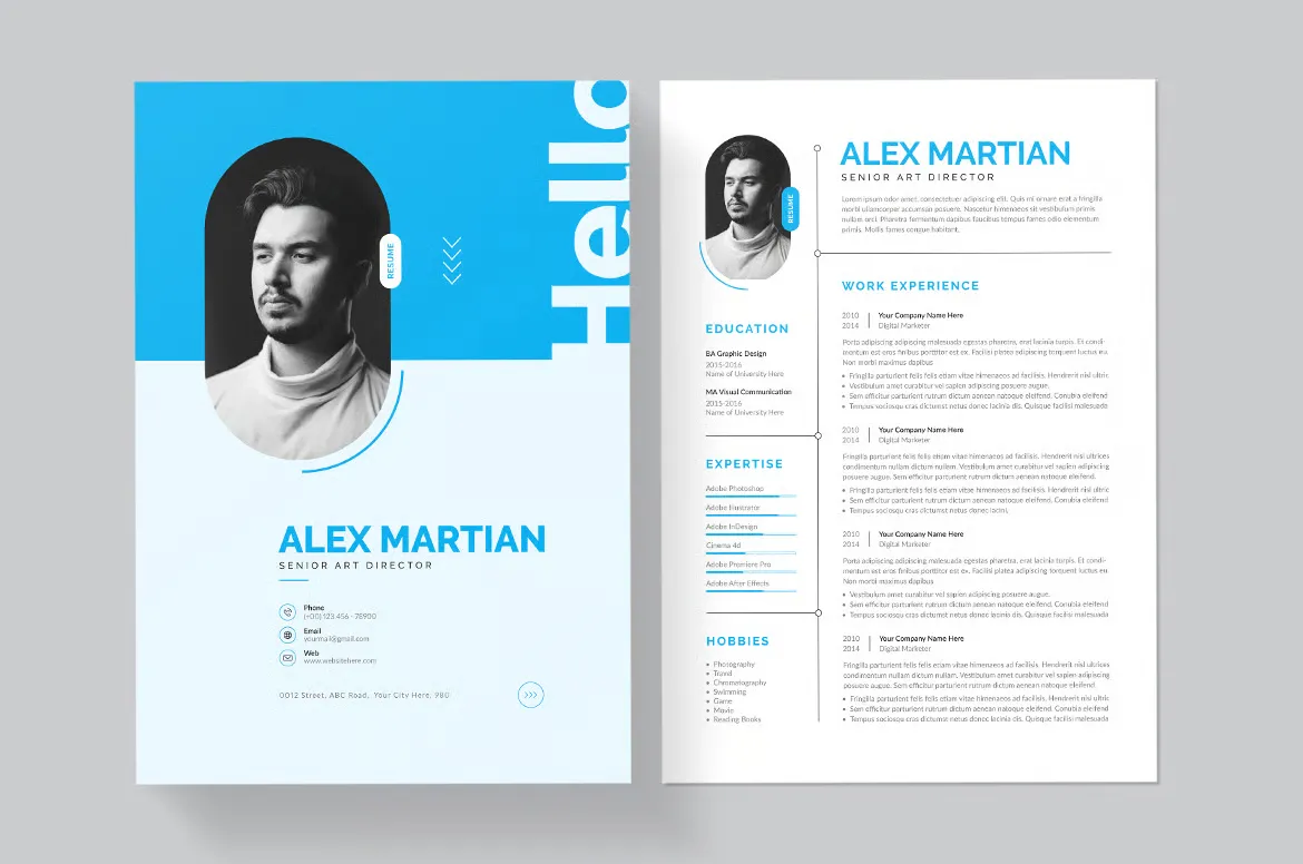 简历排版布局模板 - InDesign,Canva,Word格式