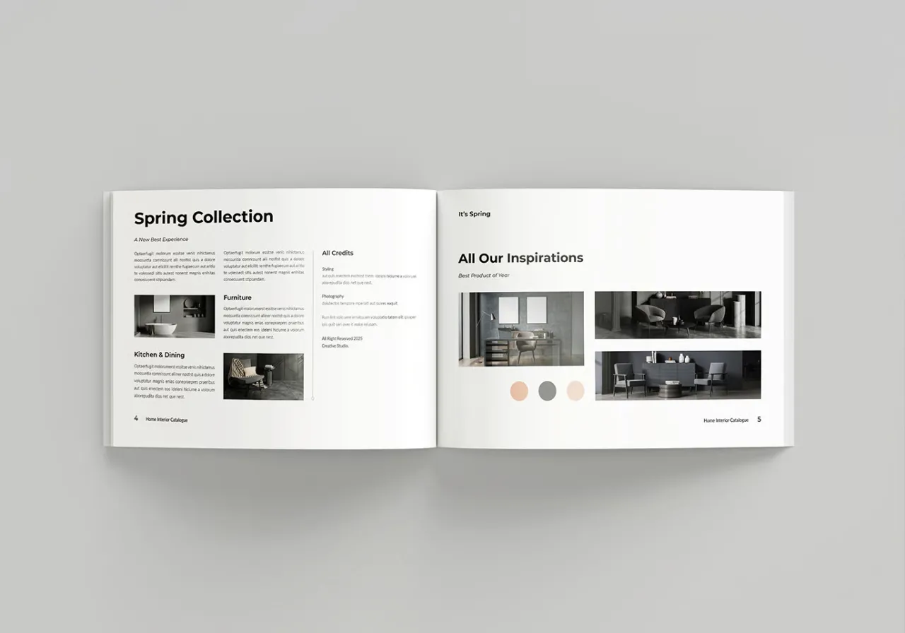 家居室内内页目录手册排版布局InDesign模板