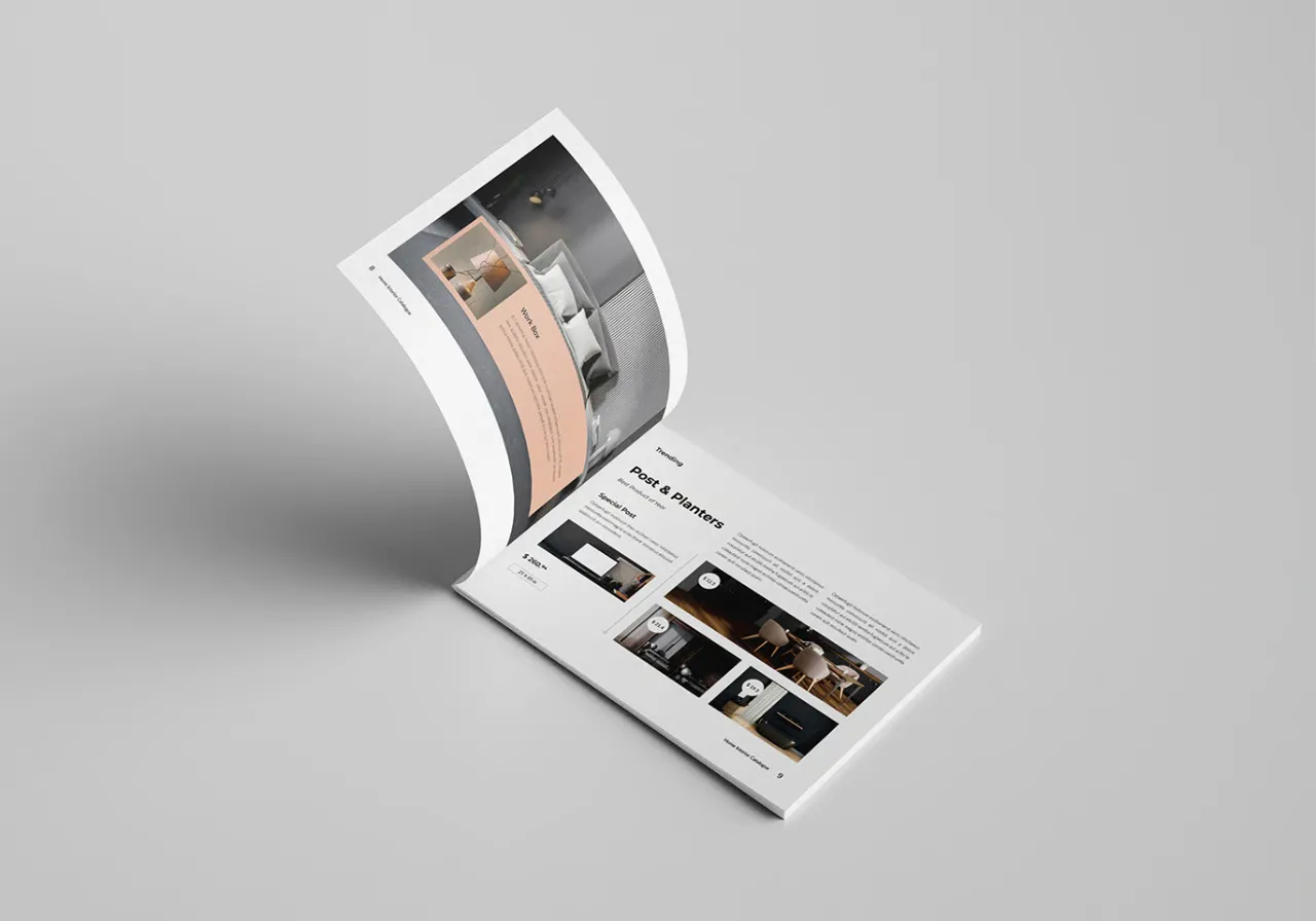 家居室内内页目录手册排版布局InDesign模板