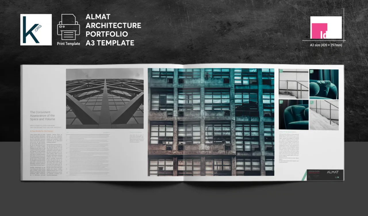 ALMaT建筑作品集A3模板设计InDesign模板