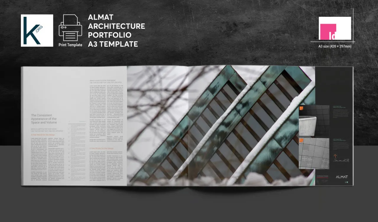 ALMaT建筑作品集A3模板设计InDesign模板