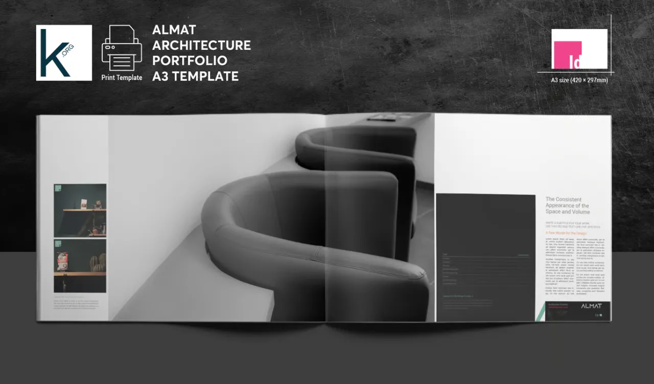 ALMaT建筑作品集A3模板设计InDesign模板